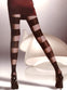Wide Striped Panty Hose Stockings with Sliming Tights Control Leg Shape