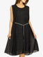 Black Sleeveless Shimmer Dress with Trendy Belt