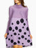 Fash Official Dress Lilac Shaded Slinky Short Dress with Black Polka Dots
