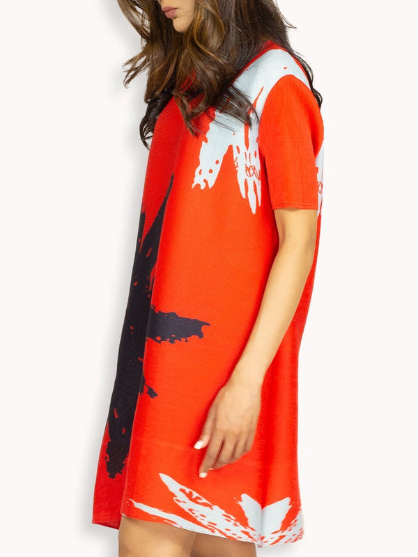 Fash Official Dress Red Printed Short Slinky Dress