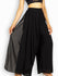Fash Official Pants Black Open Leg Pants with Half Side Pleated Skirt