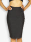 Gray High Waisted Stretch Pencil Skirt with Beads