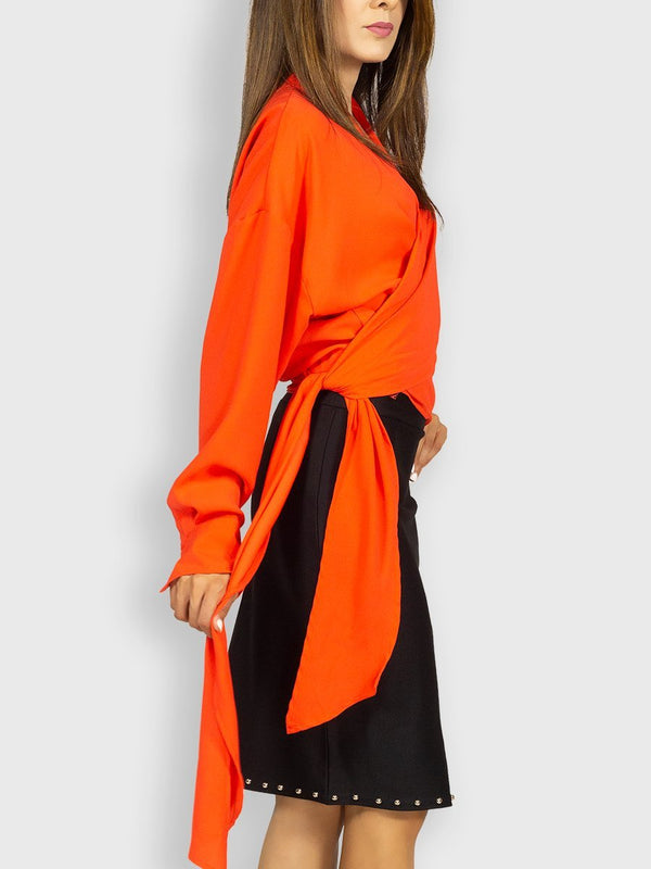 Fash Official Tops Bright Red Wrap Top