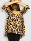 Brown and Black Leopard Printed Cold Shoulder Top