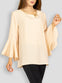 Creamish Peach Blouse Top with Brooch