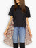 Fash Official Tops Funky Black Top with Abstract Printed Cape