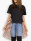 Funky Black Top with Abstract Printed Cape