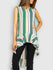 Fash Official Tops Funky Irregular Vertical Green and Cream Stripe Top