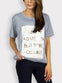 Gray, White and Gold Embossed Statement T-Shirt