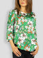 Green Floral Printed Blouse Top
