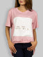 Pink, White and Gold Embossed Statement T-Shirt