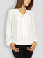 White Blouse Top with Long Strap and Brooch